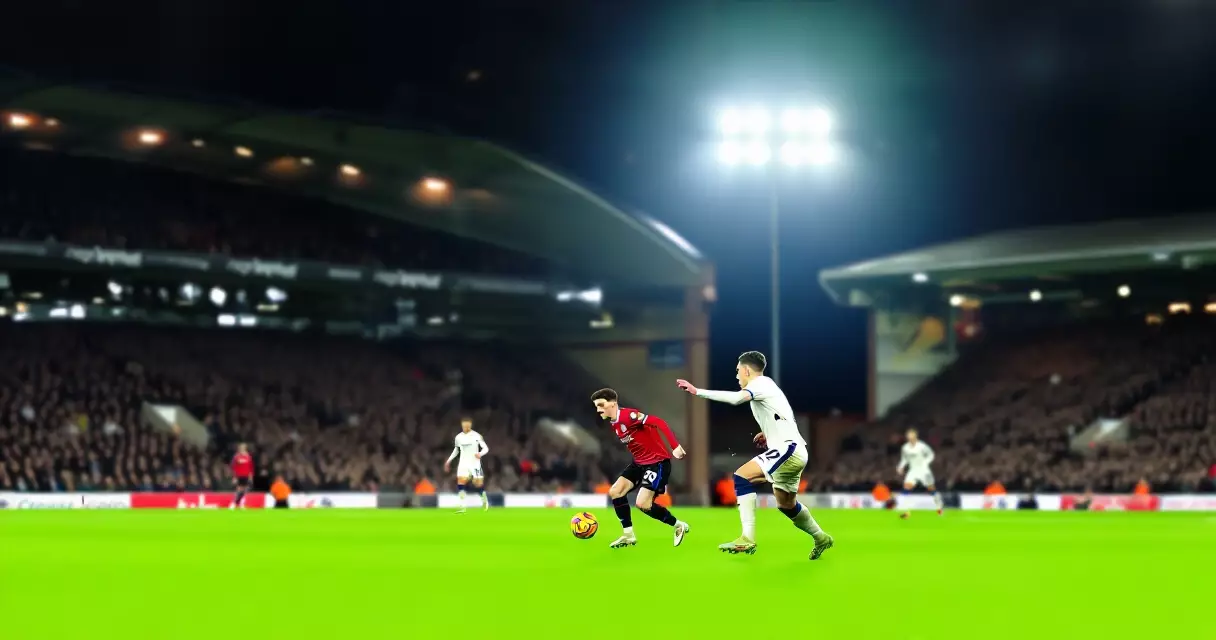 Premier League 2024-25 match action at a top-flight English football stadium