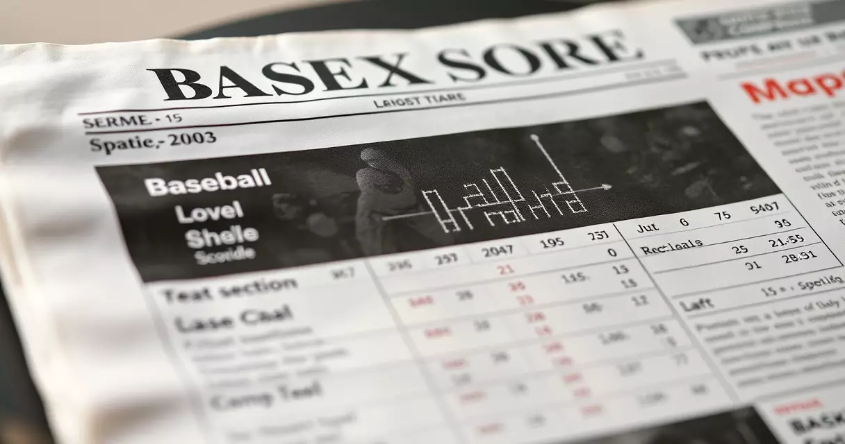 Printed baseball box score showing batting and pitching statistics in a newspaper