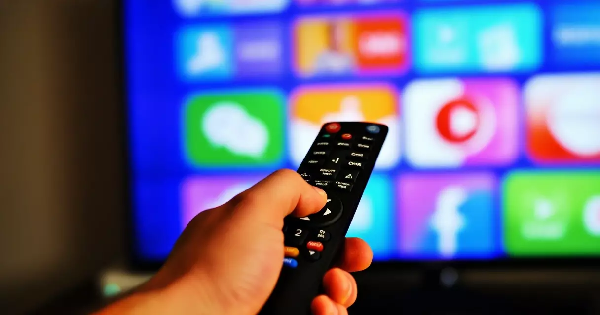 Viewer choosing a streaming service to watch soccer on a smart TV