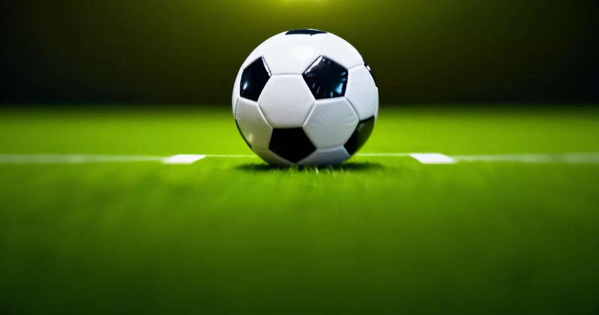 Football on the penalty spot under stadium lights before a knockout tie